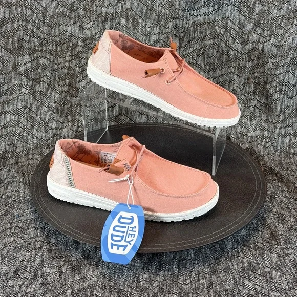 Hey Dude Wendy Washed Canvas Sneaker Rose cloud 8 - Picture 3 of 8